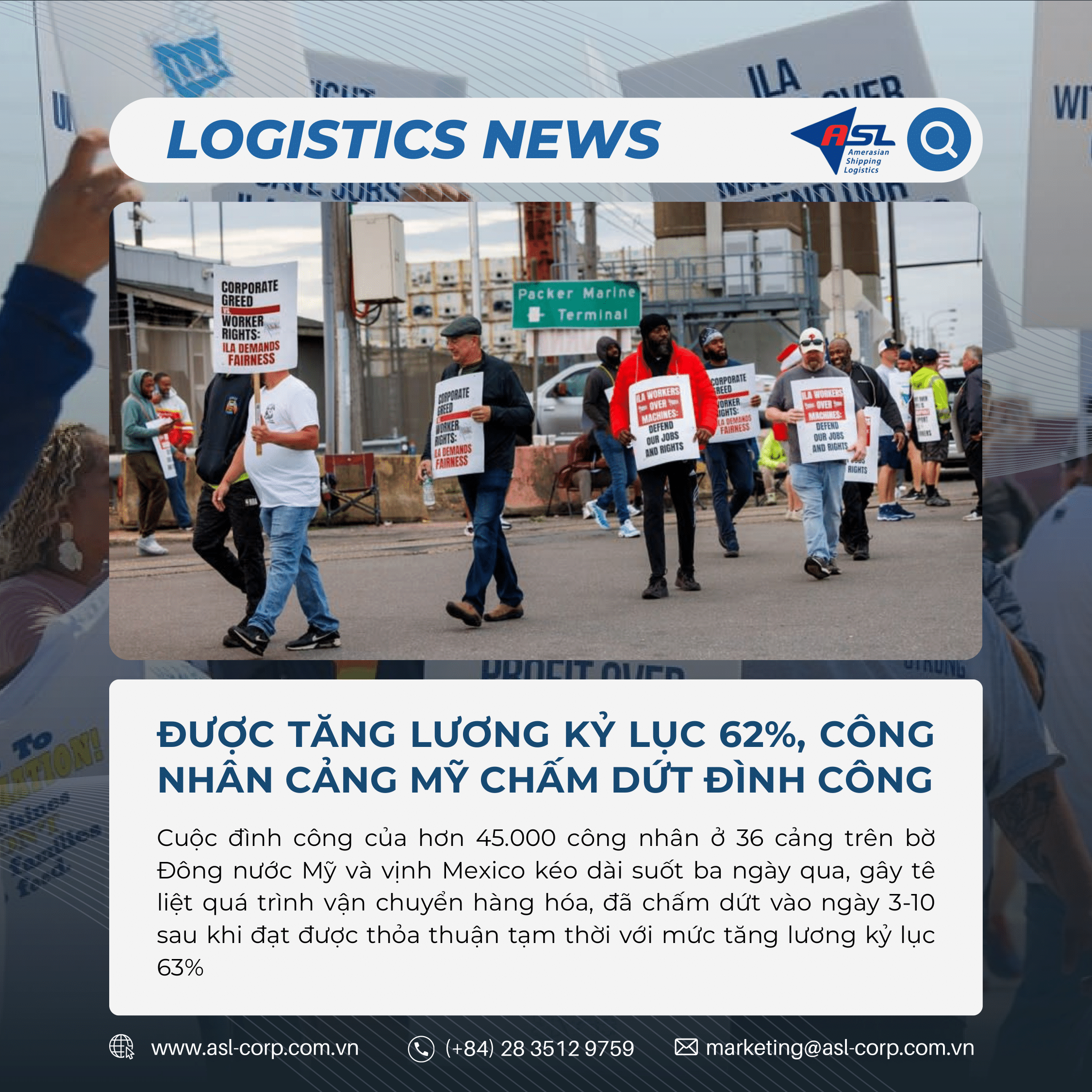 ĐƯỢC TĂNG LƯƠNG KỶ LỤC 62%, CÔNG NHÂN MỸ CHẤM DỨT ĐÌNH CÔNG